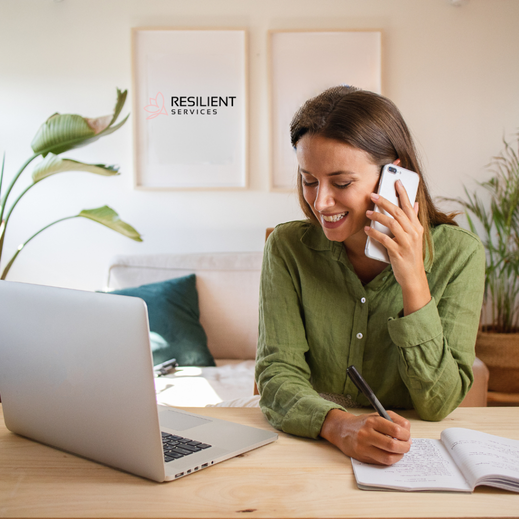 lady working from home